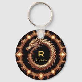 Llavero 🐉 Crest de Dragón Medieval Marco de Anillo de Nom