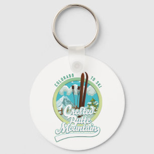 Llavero Crested Butte Montaña Colorado Esquí logo Camioner