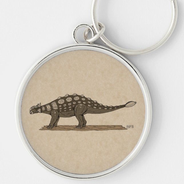 Llavero Cretácico Dinosaurio Ankylosauro (Frente)