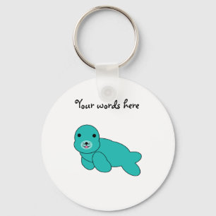 Llavero Cría de foca linda de la turquesa