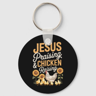 Llavero Crianza De Pollos Y Jesús Elogiando A La Granja Cr