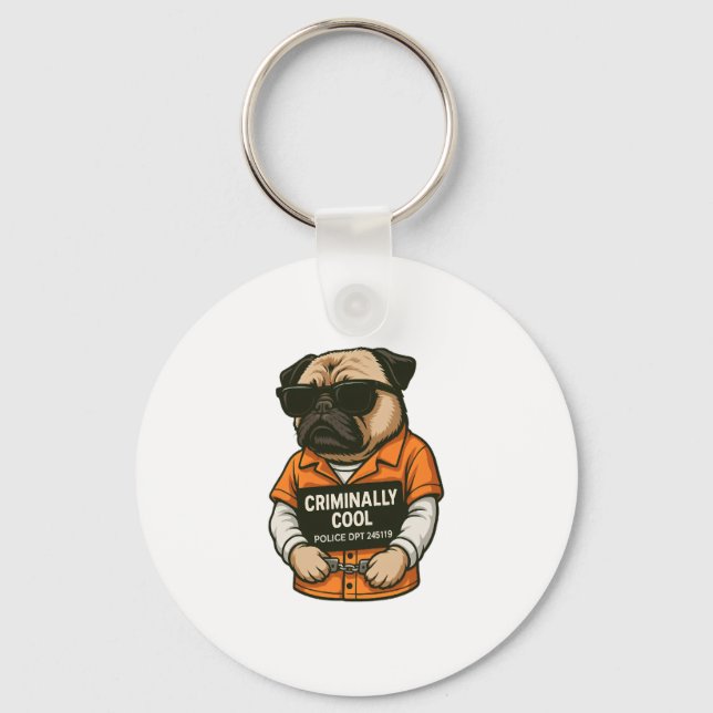 Llavero Criminalmente Guay Pug � el divertido diseño de pe (Anverso)