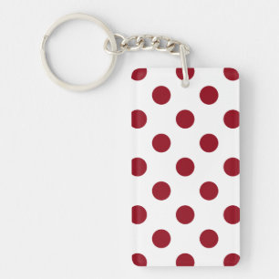 Llavero Crimson Red Polka Doce Círculos