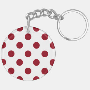 Llavero Crimson Red Polka Doce Círculos