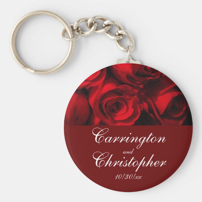 Llavero "Crimson Rose Bouquet" - Personalizado [a] (Frente)