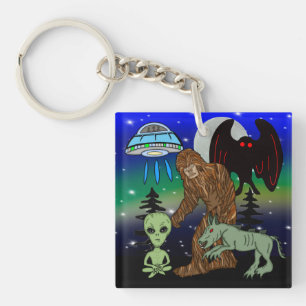 Llavero Criptidos, Pie, Sasquatch, Mothman, Alien, OVNI
