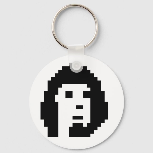 Llavero criptopunk negro blanco (Anverso)