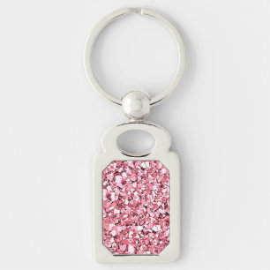 Llavero Cristal de Druzy - rosa del cuarzo color de rosa