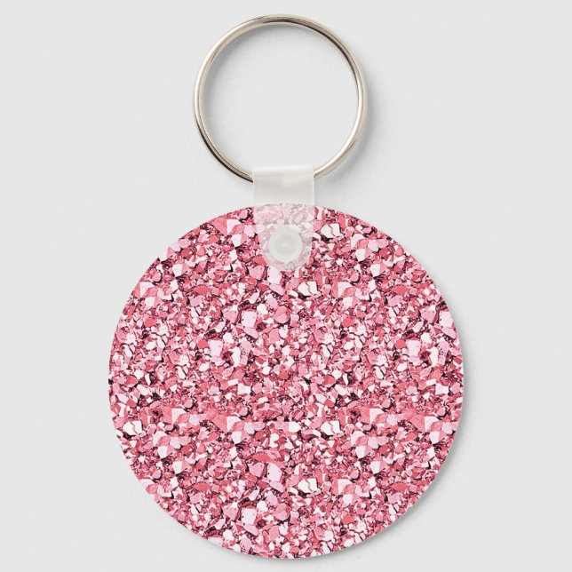 Llavero Cristal druso - rosa de cuarzo rosa (Anverso)
