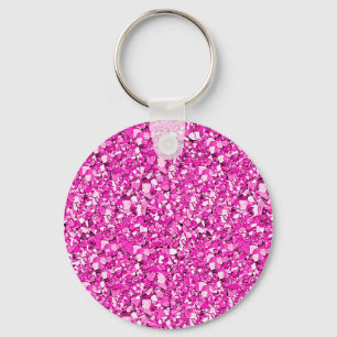 Llavero Cristal druso - rosa fucsia