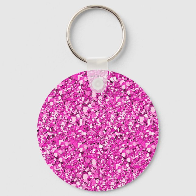 Llavero Cristal druso - rosa fucsia (Anverso)