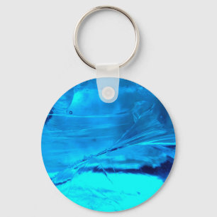 Llavero Cristal vibrante de vidrio azul