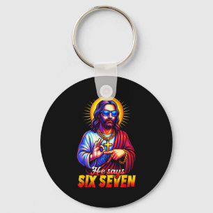 Llavero Cristian 67 Meme Gen Alpha 6 7 Jesús Dice Seis Sie