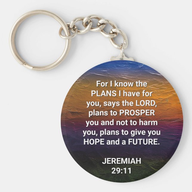 Llavero Cristiano CONOZCO LOS PLANES Jeremías 29:11 (Frente)