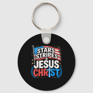 Llavero Cristiano Jesucristo Estrellas Tiras 4 De Julio U