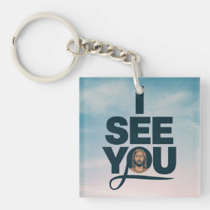 Llavero Cristiano Jesús te está vigilando, Jesús te veo