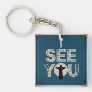 Llavero Cristiano Jesús te está vigilando, Jesús te veo