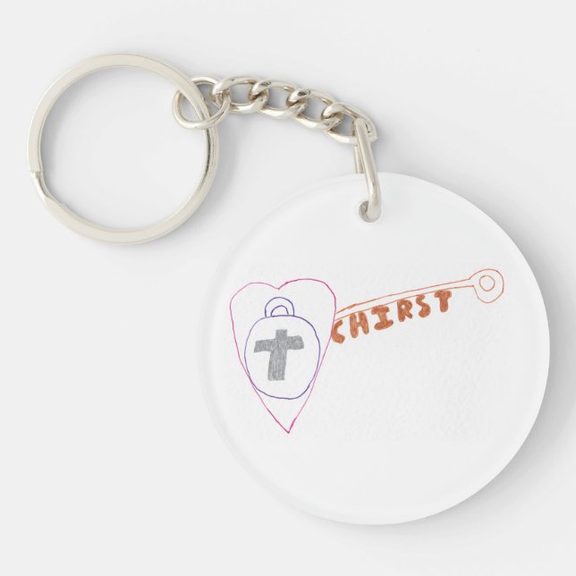 Llavero Cristo es el anillo de claves redondas acrílicas c (Frente)