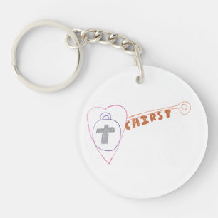 Llavero Cristo es el anillo de la llave redonda acrílica 