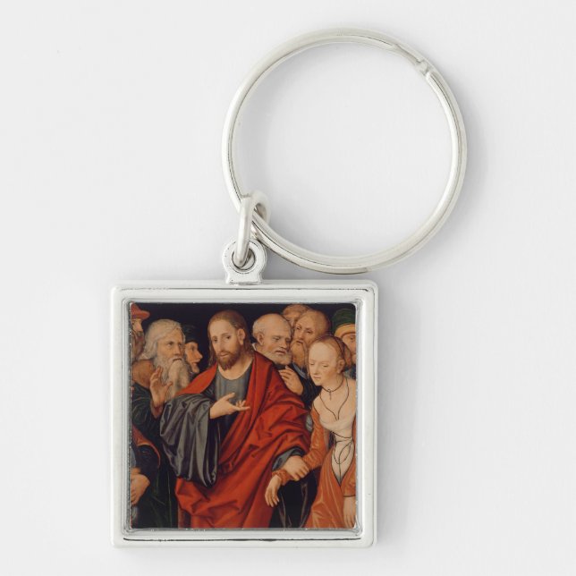 Llavero Cristo y el adulterio admitido mujer (Frente)