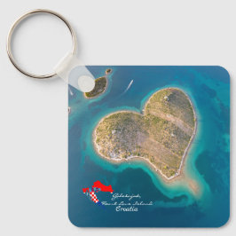 Llavero Croacia | Hrvatska | Galešnjak, Heart Love Island