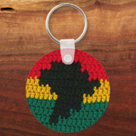 Llavero Crochet del mapa rojo verde negro de África en oro