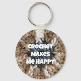 Llavero Crochet me hace feliz jarrón artesanal