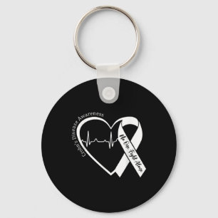 Llavero Crohns Disease Heart Support Purple Ribbon Crohns