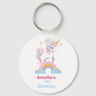 Llavero Croma de agua dulce personalizada Rainbow Unicorn