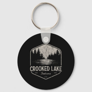 Llavero Crooked Lake Indiana al aire libre Vintage