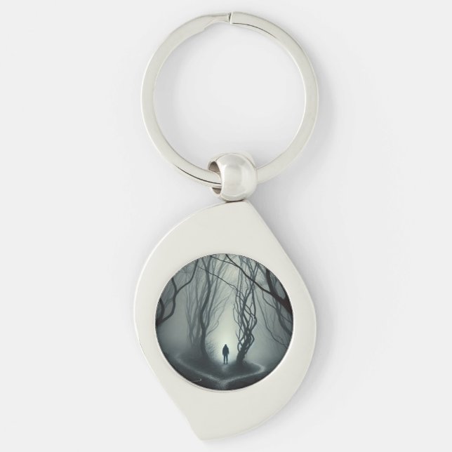 Llavero Crossroads in the Fog - Gloomy Forest Art Print (Anverso)