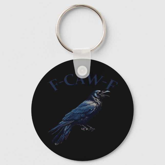 Llavero Crow, F-Caw-F Funny Bird Creative Casual (Anverso)