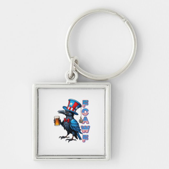 Llavero Crow, F-Caw-F Funny Bird Creative Casual (Frente)