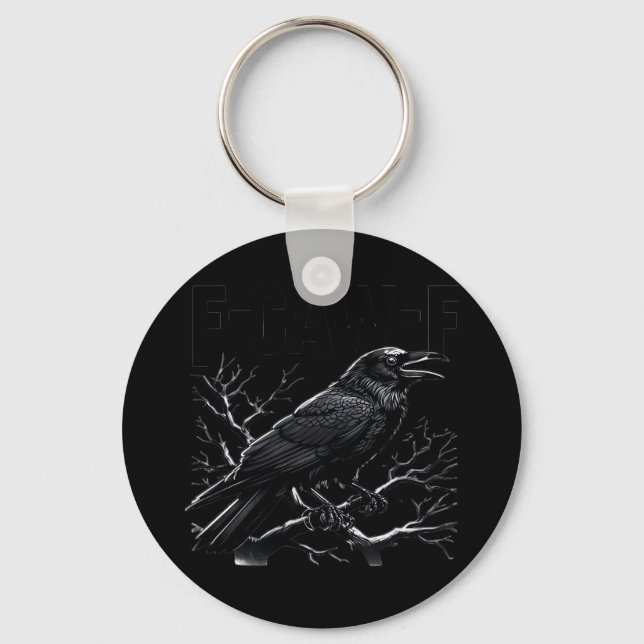Llavero Crow, F-Caw-F Funny Bird Minimal Clean (Anverso)