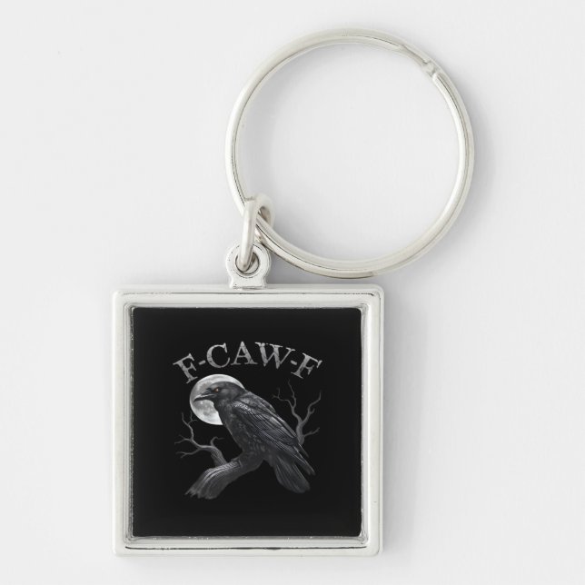 Llavero Crow F-Caw-F Funny Bird Moon Gothic Adult Humor Cl (Frente)