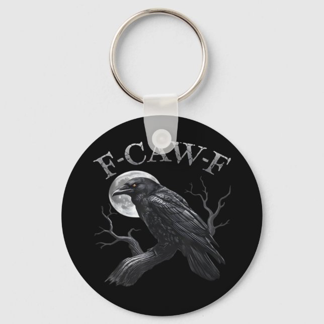 Llavero Crow F-Caw-F Funny Bird Moon Gothic Adult Humor Cr (Anverso)