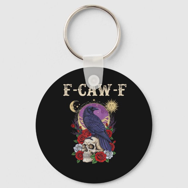 Llavero Crow F-Caw-F Funny Bird Moon Gothic Adult Humor Vi (Anverso)