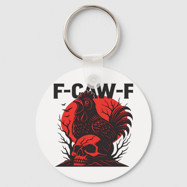 Llavero Crow F-Caw-F Funny Gothic Humor (Anverso)