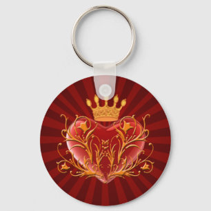 Llavero Crown Filigree Heart Key Chain