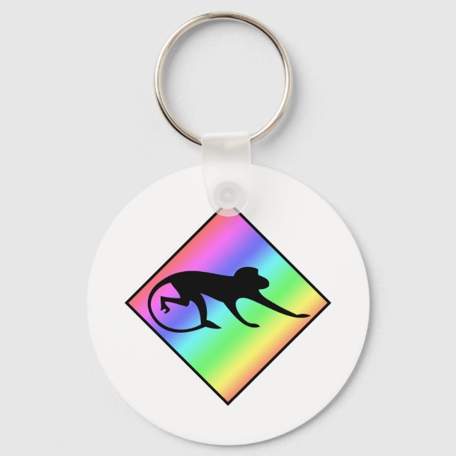 Llavero Cruce del mono arcoiris (Anverso)