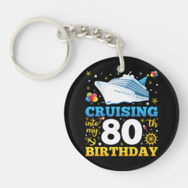 Llavero Crucero en mi acrílico círculo de 80 cumpleaños