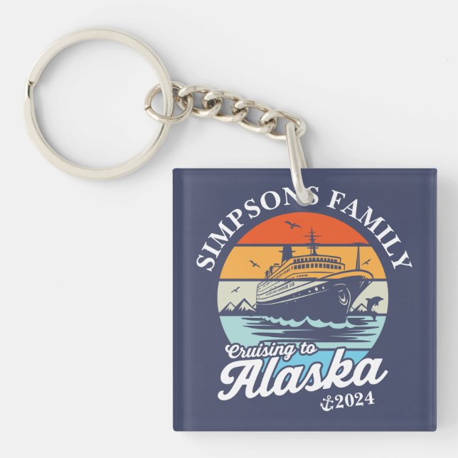 Llavero Cruceros a la familia Personalizado de Alaska (Frente)
