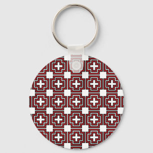 Llavero Cruces y cuadradas rojas - Keychain