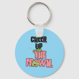 LLAVERO CRUSH THE FROWN CHEER UP ROUND METAL KEYCHAIN