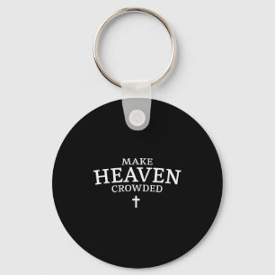 Llavero Cruz abarrotada de cielo - R minimalista cristiana