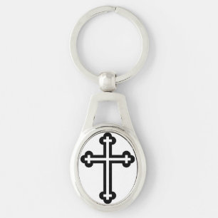 Llavero Cruz cristiana negra