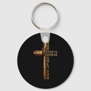 Llavero Cruz de Cristo Cristiano Juan 3 16 Dios Amó Tanto