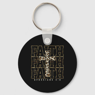 Llavero Cruz de fe Biblia Verso Leopardo Religioso Cristia