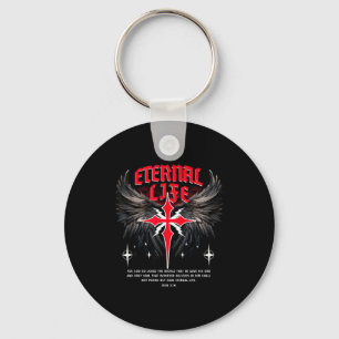 Llavero Cruz de Jesús Eterno Gótico Punk Vida Nu Goth Bibl