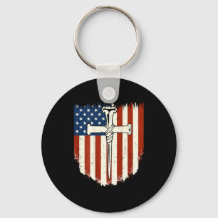 Llavero Cruz de la bandera americana de 3 clavos Dom patri